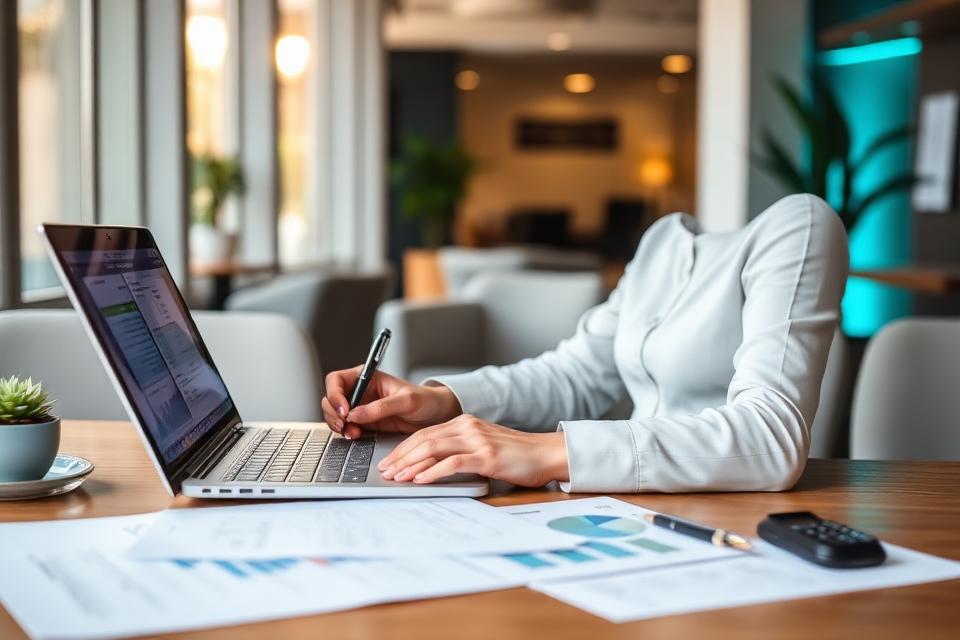 Professional working on payroll calculations